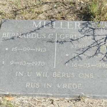 MULLER Bernadus C. 1913-1970 &amp; Gertruida P. 1923-1996