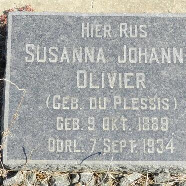 OLIVIER Susanna Johanna nee DU PLESSIS 1889-1934