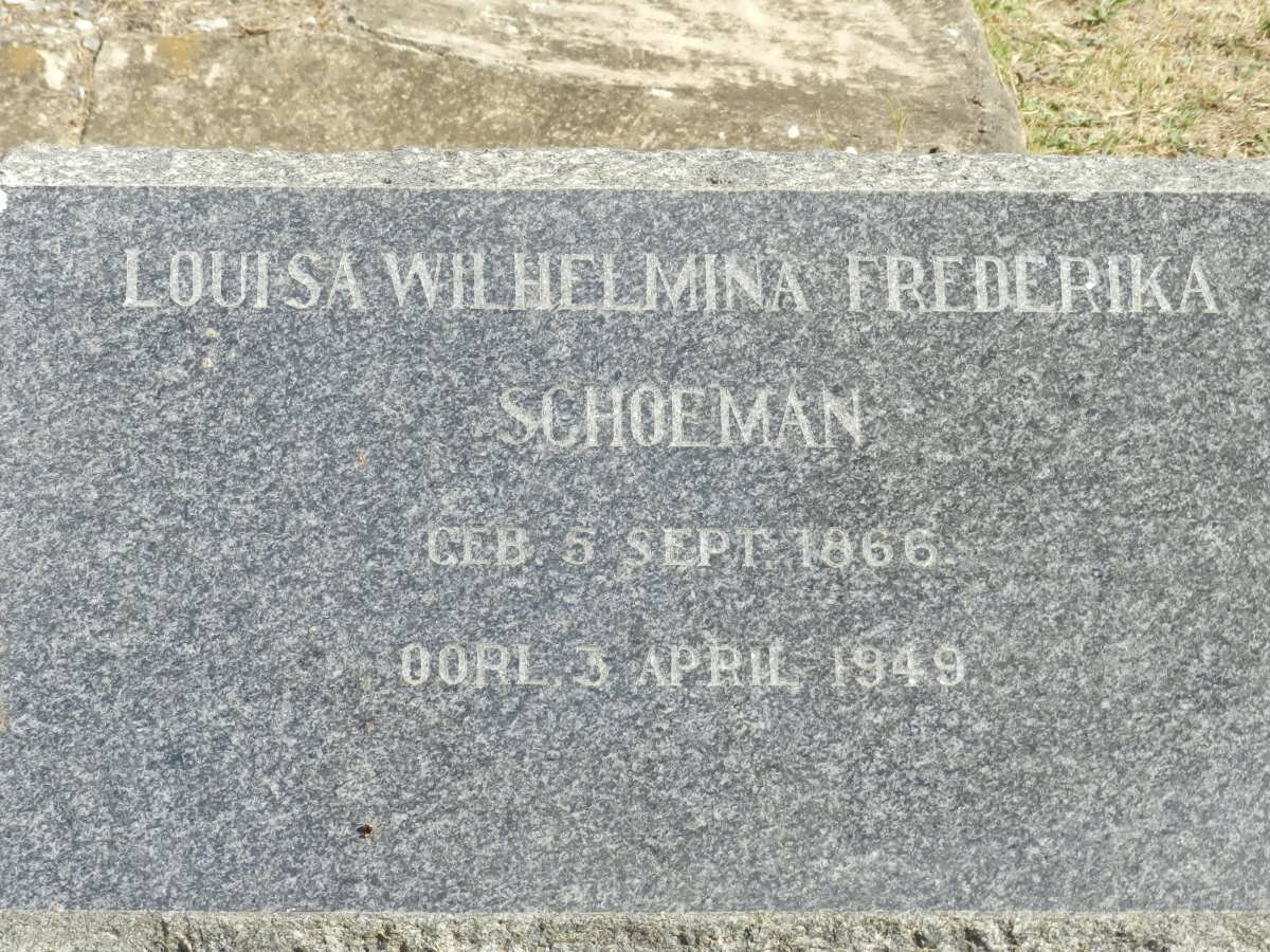 SCHOEMAN Louisa Wilhelmina Frederika 1866-1949