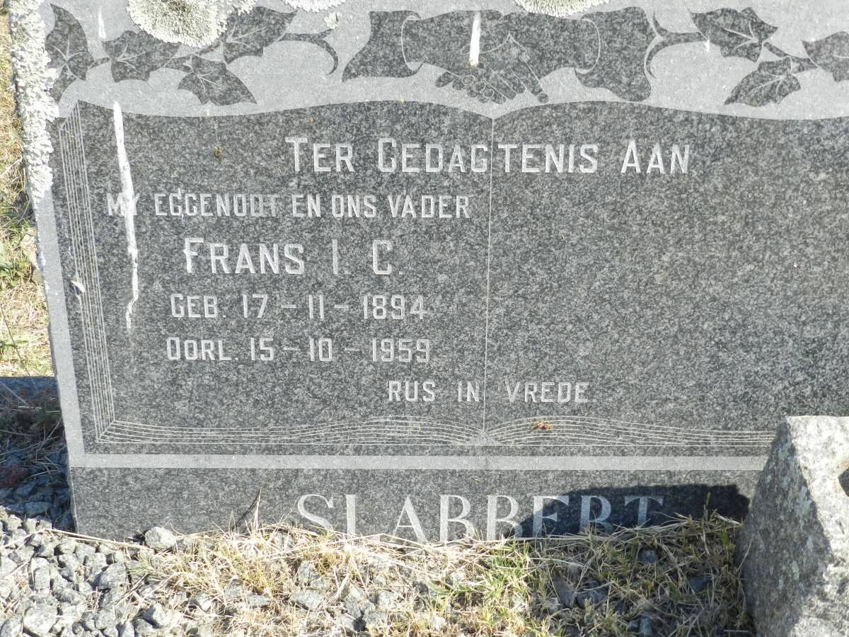SLABBERT Frans I.C. 1894-1959