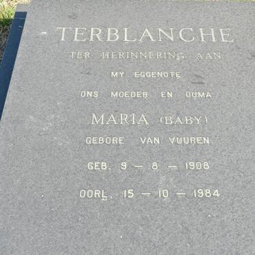 TERBLANCHE Maria nee van VUUREN 1908-1984