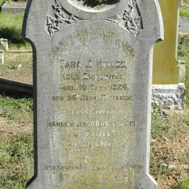 VOSLOO Barend Jacobus 1868-1941 &amp; Sara J. ERASMUS -1926