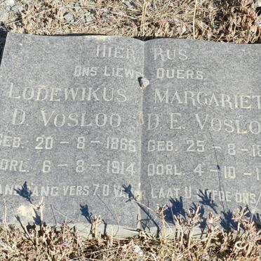 VOSLOO Lodewikus D. 1865-1914 &amp; Margarieta D.E. 1878-1939