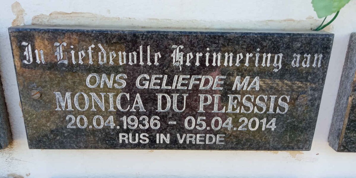 PLESSIS Monica, du 1936-2014