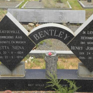 BENTLEY Henry Johannes 1919-1984 &amp; Aletta Siena 1924-1974