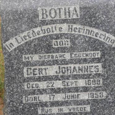 BOTHA Gert Johannes 1889-1953