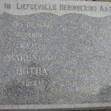 BOTHA Barend 1893-1936