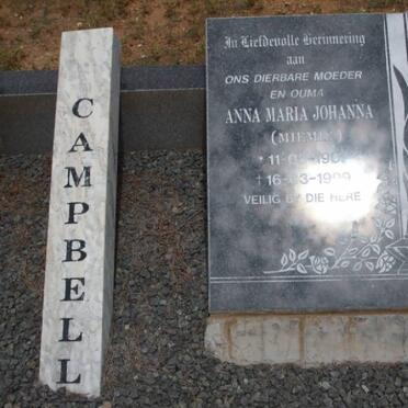 CAMPBELL Anna Maria Johanna 190?-1999
