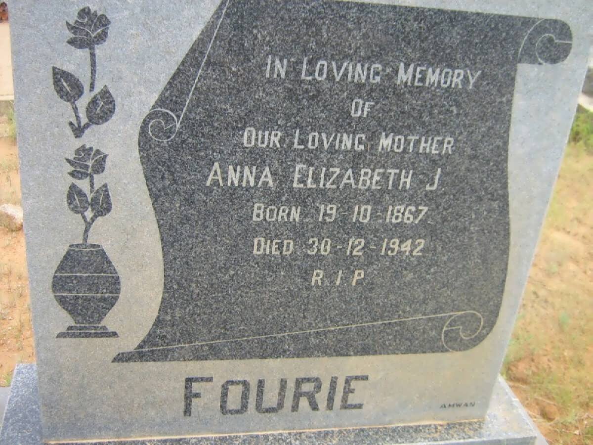 FOURIE Anna Elizabeth J. 1867-1942