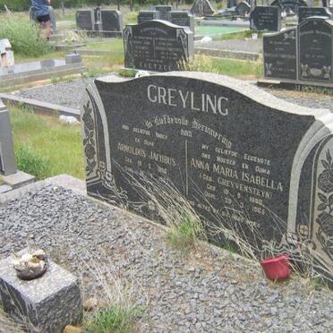 GREYLING Arnoldus Jacobus 18?6-1967 &amp; Anna Maria Isabella GREYVENSTEIN 1898-1965