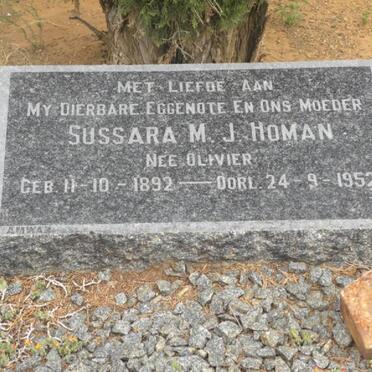 HOMAN Sussara M. nee OLIVIER 1892-1952