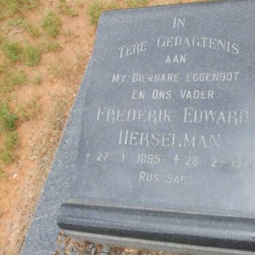 HERSELMAN Frederik Edward 1895-1972