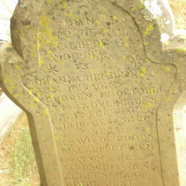 HERDEN Johanna Hendrika, van 1847-1916