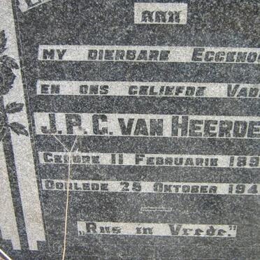 HEERDEN J.P.C., van 1895-1947