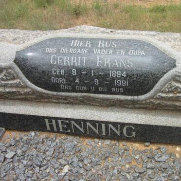 HENNING Gerrit Frans 1894-1981