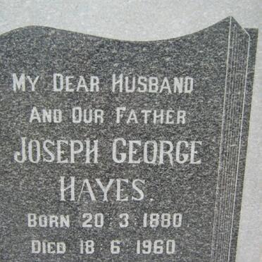 HAYES Joseph George 1880-1960 &amp; Elizabeth BOUCHER 1888-1965