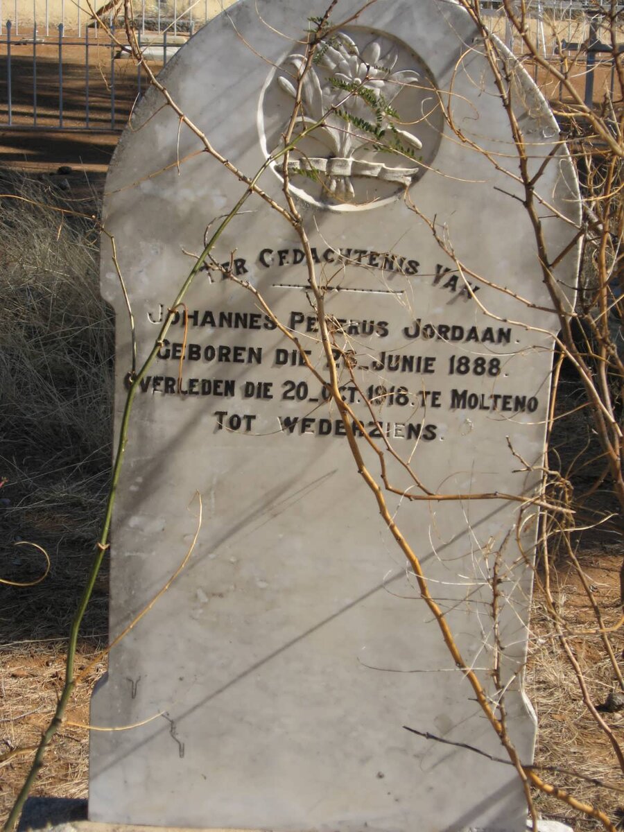 JORDAAN Johannes Petrus 1888-1918