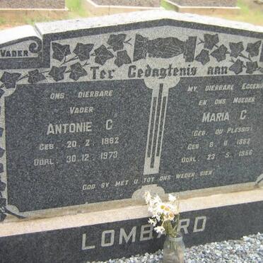 LOMBARD Antonie C. 1882-1973 &amp; Maria C. DU PLESSIS 1882-1956