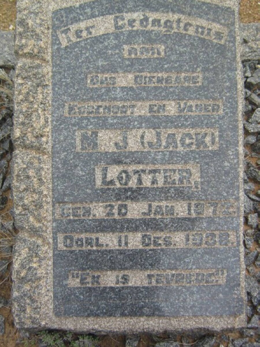 LOTTER M.J. 1872-1938