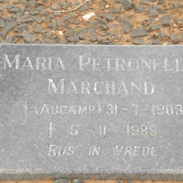 MARCHAND Maria Petronella nee AUCAMP 1908-1989