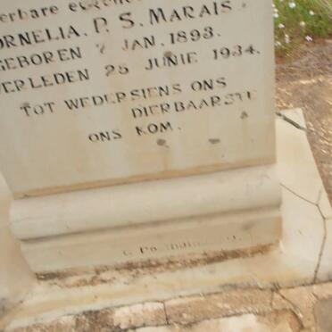 MARAIS Cornelia P.S. 1893-1934