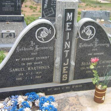 MEINTJIES Samuel Marthinus 1934-1982 &amp; Susanna Cathrina  19??-