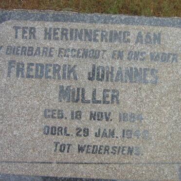 MULLER Frederik Johannes 1884-1949