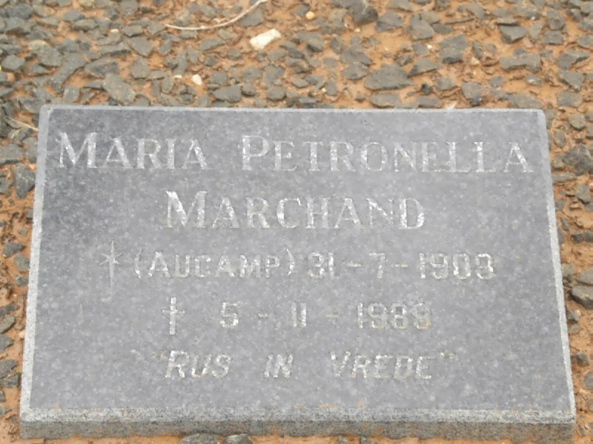 MARCHAND Maria Petronella nee AUCAMP 1908-1989