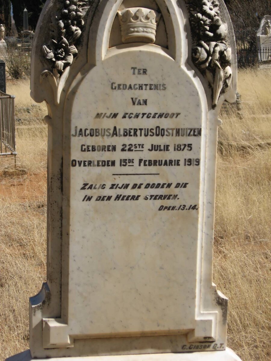 OOSTHUIZEN Jacobus Albertus 1875-1919