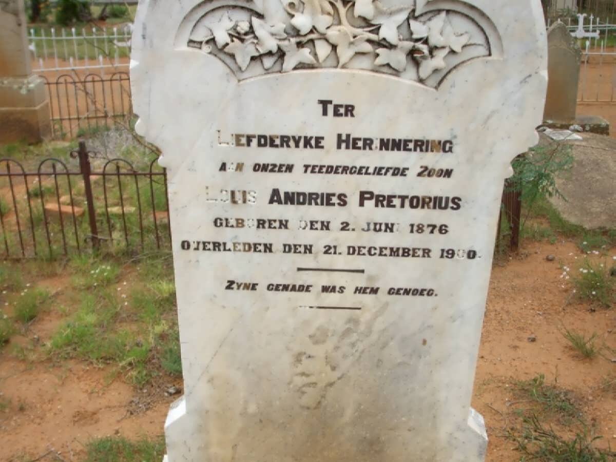PRETORIUS Louis Andries 1876-1900