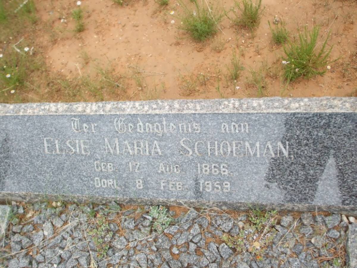 SCHOEMAN Elsie Maria 1866-1959