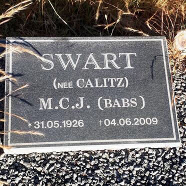 SWART M.C.J. nee CALITZ 1926-2009