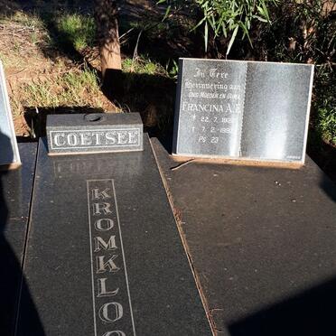COETSEE Andries G. 1913-1992 &amp; Francina A.E. 1922-1992
