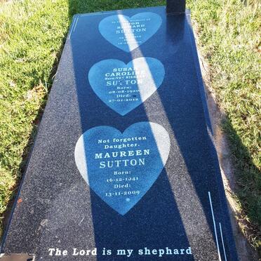 SUTTON Hugh Richard 1914-2000 &amp; Susan Caroline VAN NIEKERK 1920-2012 :: SUTTON Maureen 1941-2009