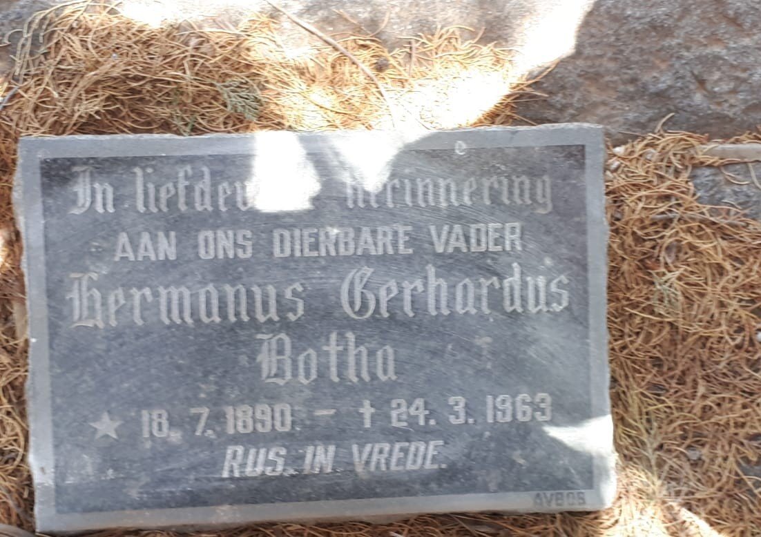 BOTHA Hermanus Gerhardus 1890-1963