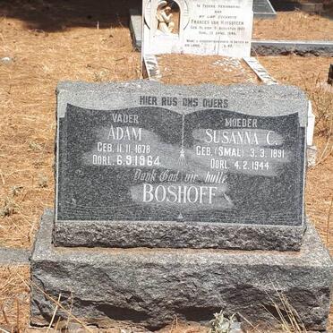 BOSHOFF Adam 1878-1964 &amp; Susanna C. SMAL 1891-1944