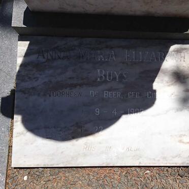 BUYS Anna Maria Elizabeth voorheen DE BEER nee COETZEE 1902-1998