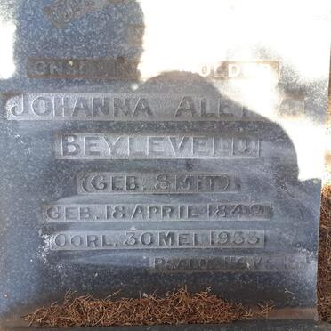 BEYLEVELD Johanna Aletta nee SMIT 1849-1933