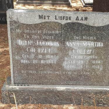 COETZEE Dirk Jacobus 1887-1944 &amp; Anna Martha DU PLESSIS 1884-1968