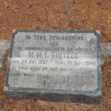 COETZEE M.M.E. 1907-1942