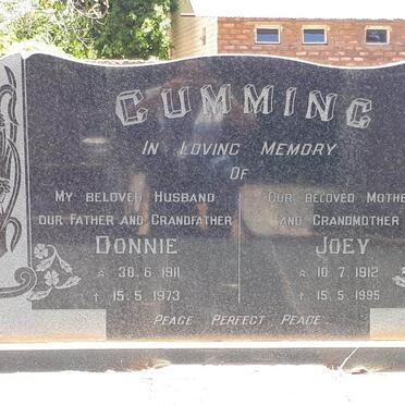 CUMMING Donnie 1911-1973 &amp; Joey 1912-1995