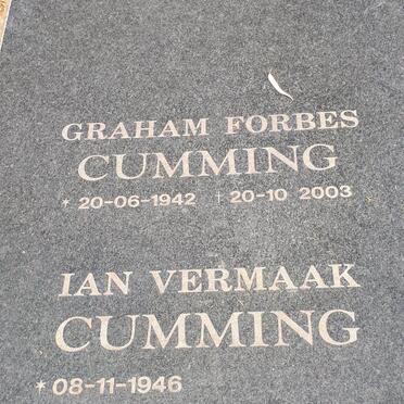 CUMMING Graham Forbes 1942-2003 :: CUMMING Ian Vermaak 1946-