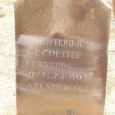 COETSEE A.E. 1906-1907