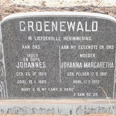 GROENEWALD Johannes 1903-1980 &amp; Johanna Margaretha PELSER 1902-1972