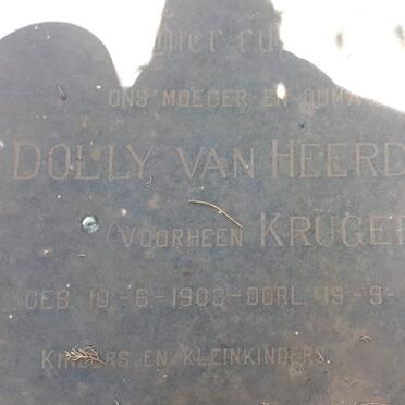 HEERDEN Dolly, van voorheen KRUGER 1903-1993