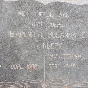 KLERK Barend J., de -1902 &amp; Susanna C. VAN HEERDEN -1948