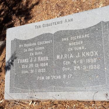 KNOX Frans J.J. 1884-1953 &amp; Maria J. 1896-1982