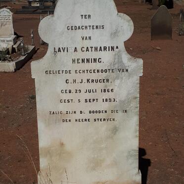 KRUGER Lavina Catharina nee HENNING 1866-1893