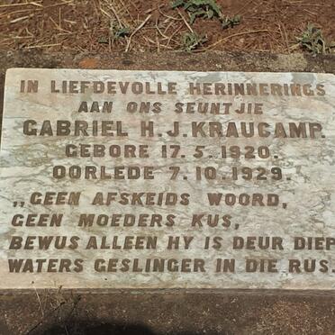 KRAUCAMP Gabriel H.J. 1920-1929