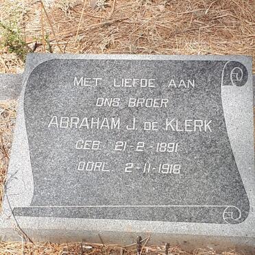 KLERK Abraham J., de 1891-1918